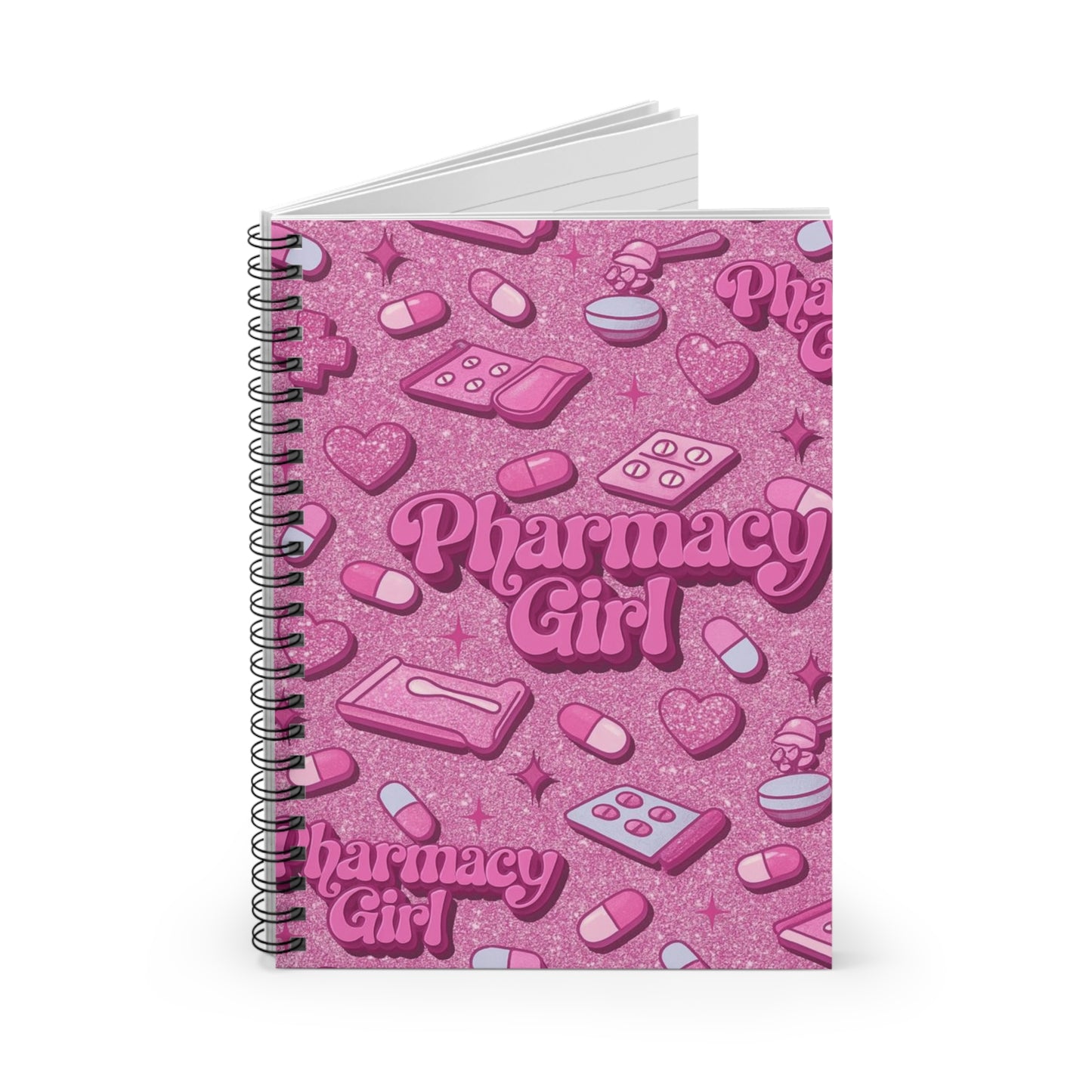 Pharmacy Girl "Pink Script" Spiral Notebook