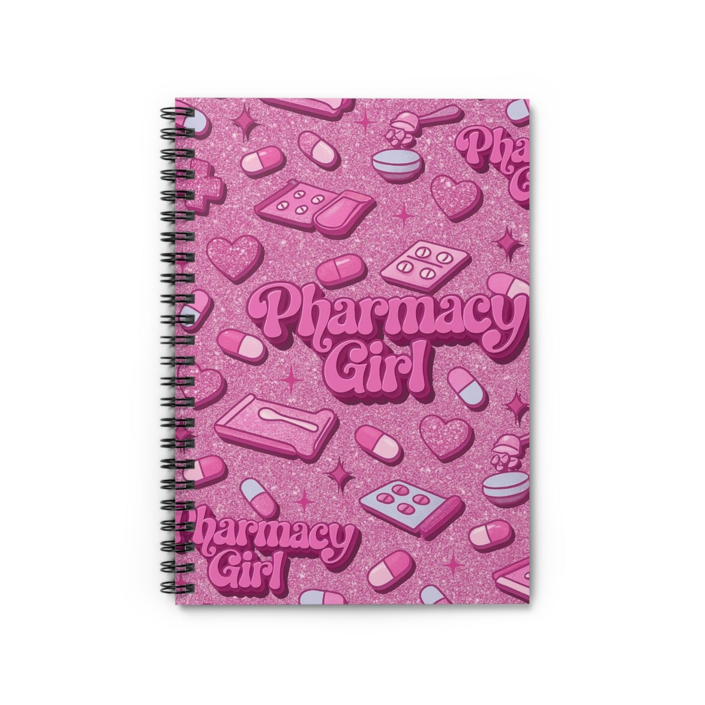 Pharmacy Girl "Pink Script" Spiral Notebook