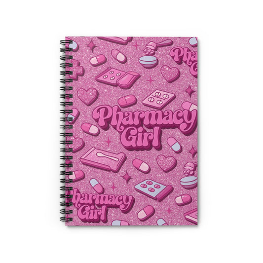 Pharmacy Girl "Pink Script" Spiral Notebook