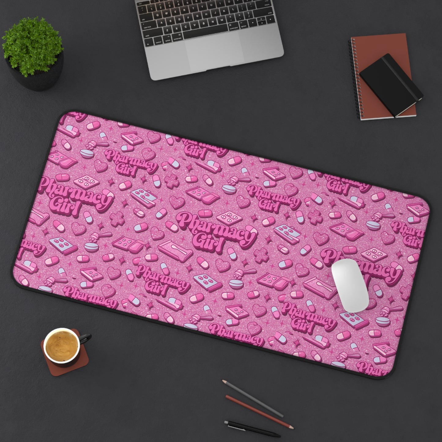 Pharmacy Girl "Pink Script" Desk Mat