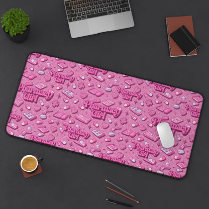 Pharmacy Girl "Pink Script" Desk Mat