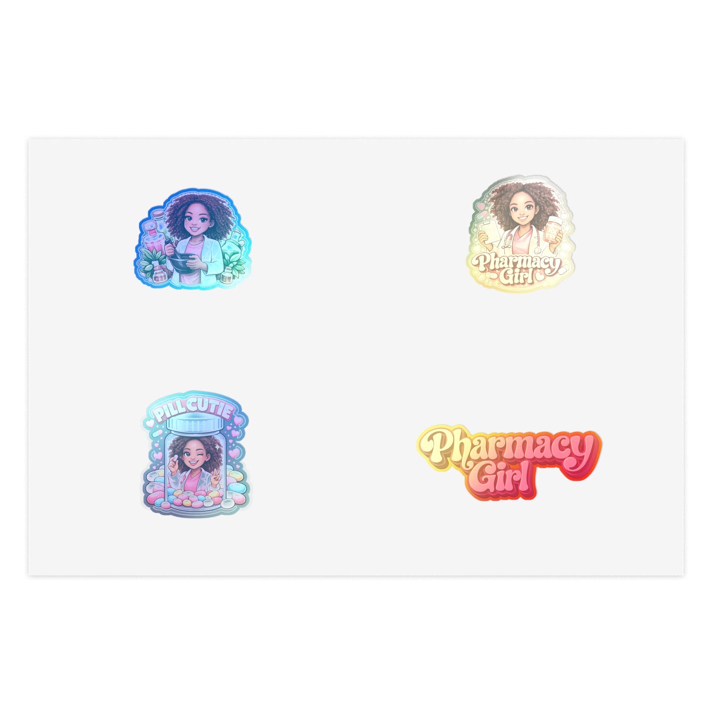 Pharmacy Girl Sticker Sheet — Cute Pharmacy-Themed Sticker Pack
