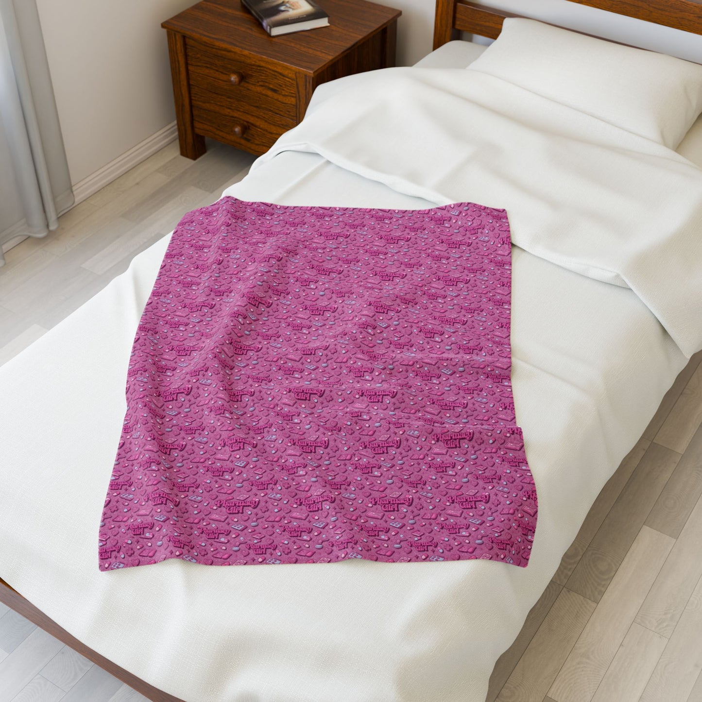 Pharmacy Girl "Pink Script" Blanket