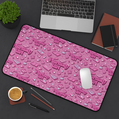 Pharmacy Girl "Pink Script" Desk Mat