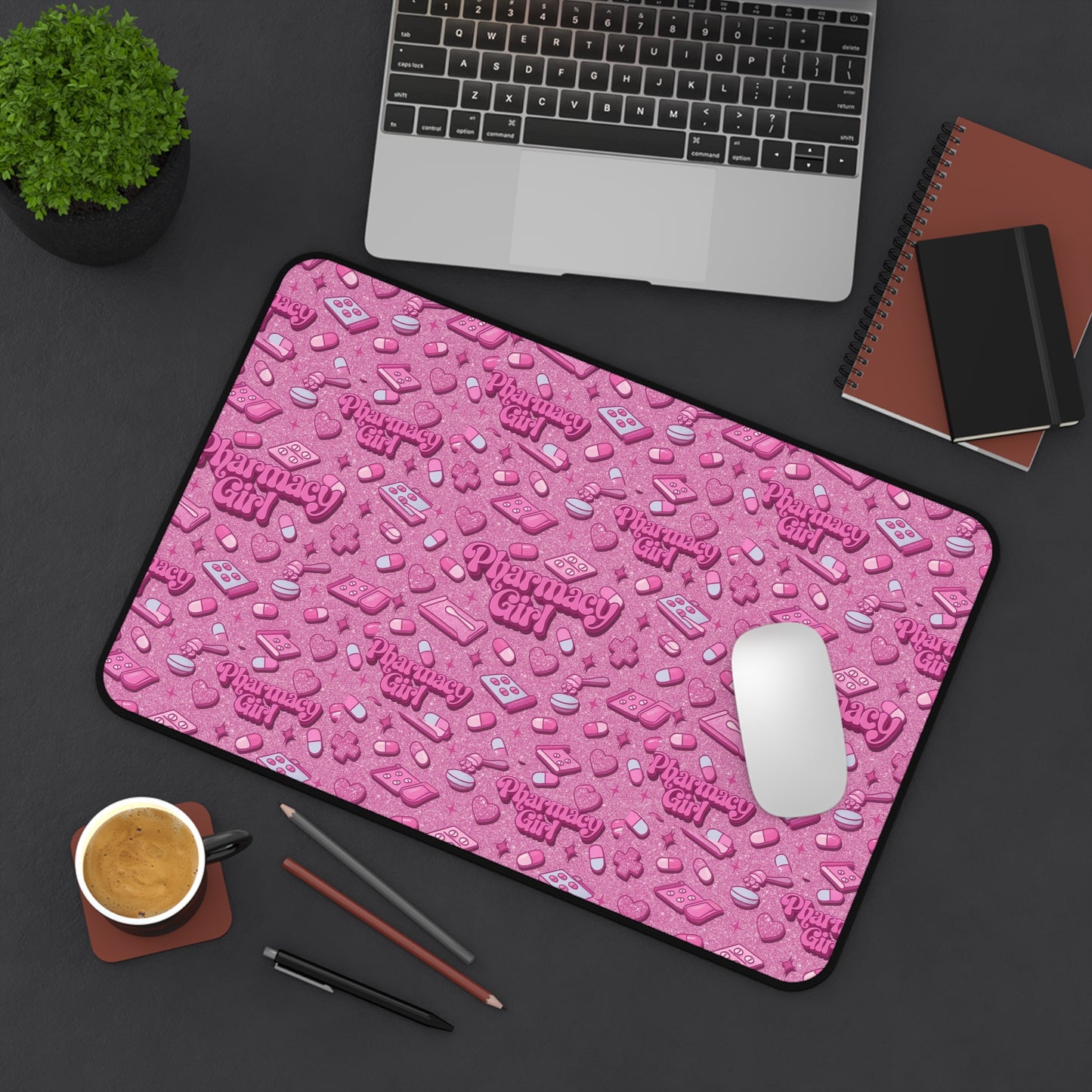 Pharmacy Girl "Pink Script" Desk Mat