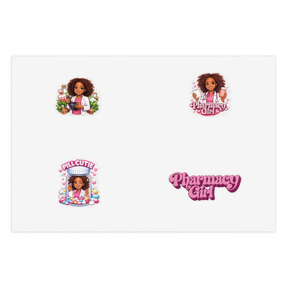 Pharmacy Girl Sticker Sheet — Cute Pharmacy-Themed Sticker Pack