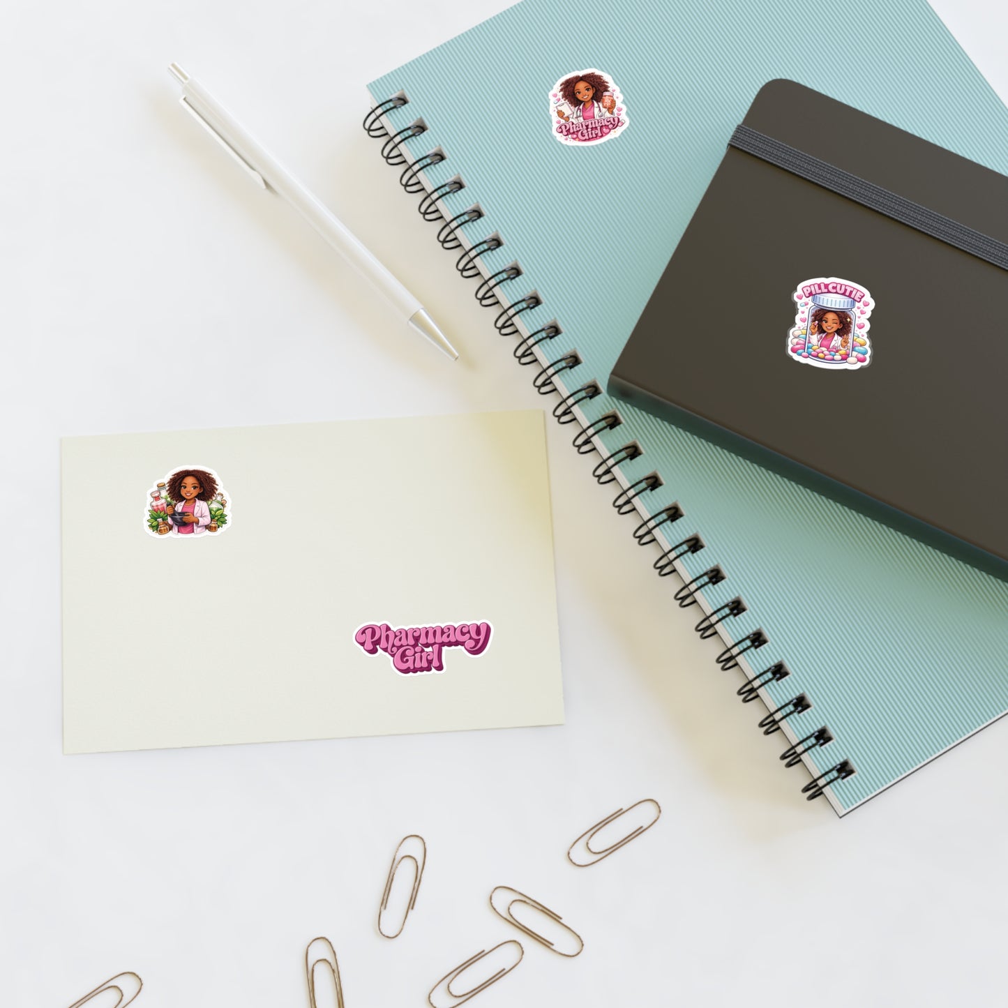 Pharmacy Girl Sticker Sheet — Cute Pharmacy-Themed Sticker Pack