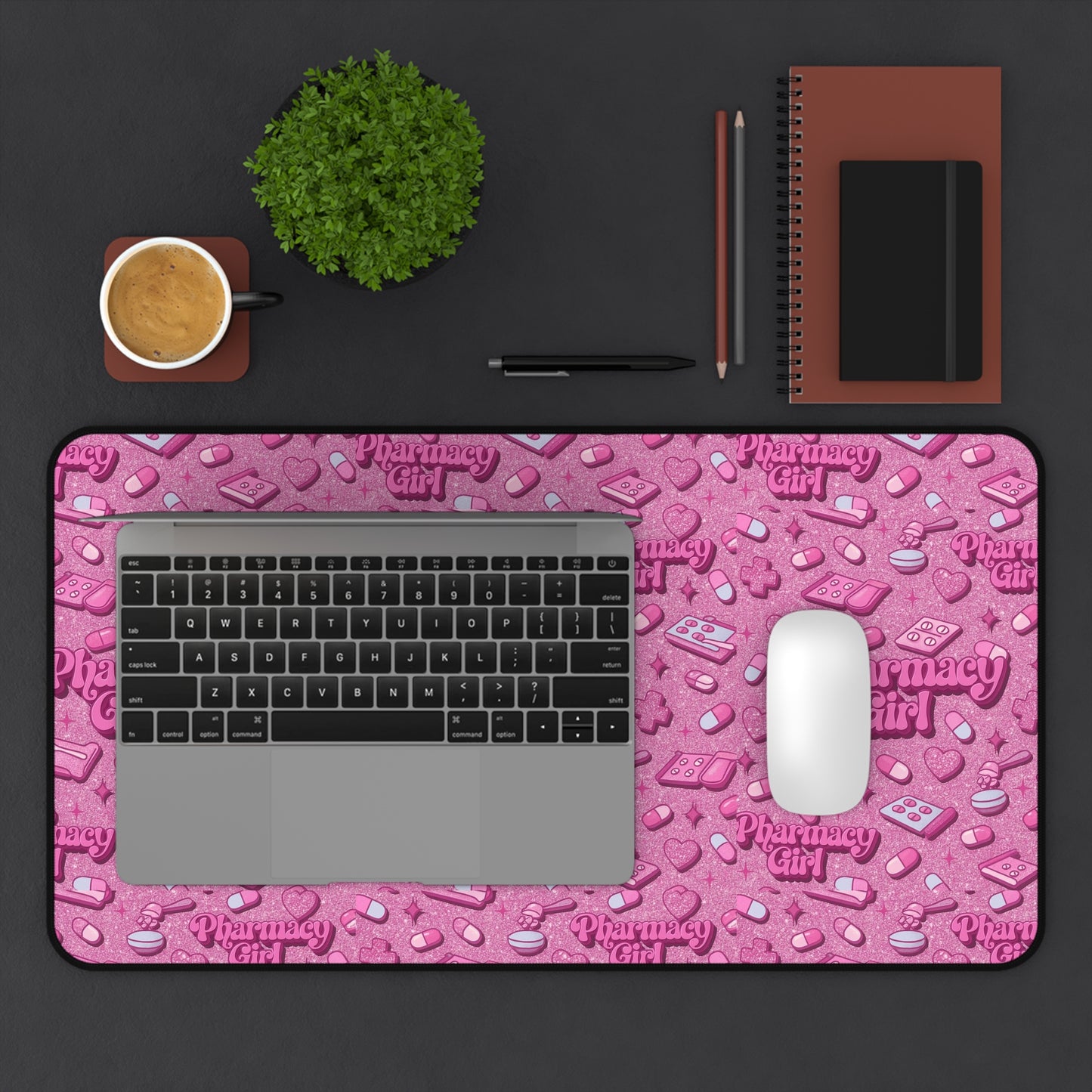 Pharmacy Girl "Pink Script" Desk Mat