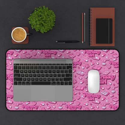 Pharmacy Girl "Pink Script" Desk Mat