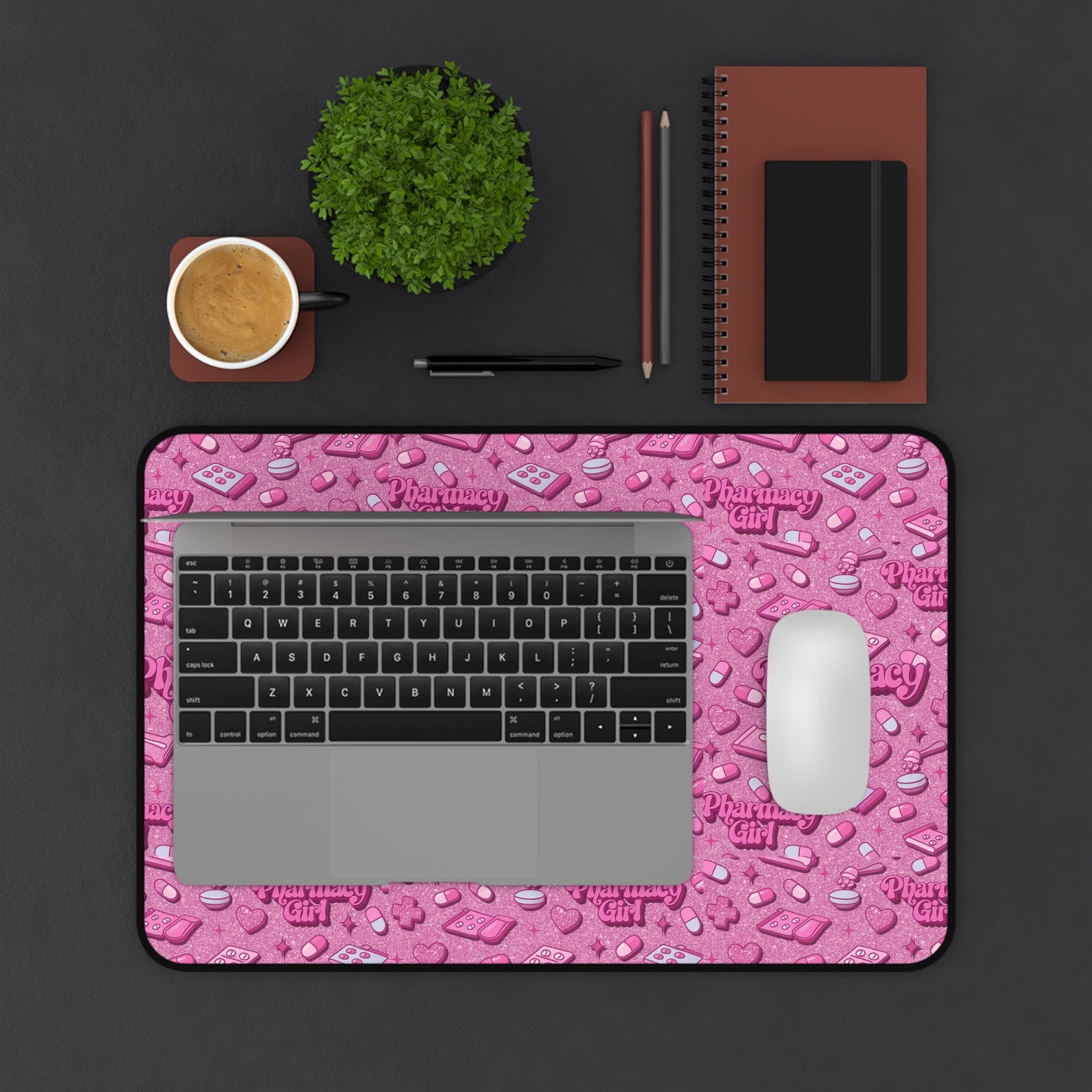 Pharmacy Girl "Pink Script" Desk Mat